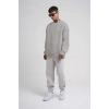 Biskilet Yaka Üç İplik SweatShirt - Gri -