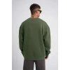 Biskilet Yaka Üç İplik SweatShirt - Haki
