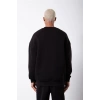 Biskilet Yaka Üç İplik SweatShirt - Siyah -