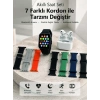 Bluetooth Görüşme Destekli Akıllı Saat Seti Kablosuz Kulaklık, 7 Kordon Ve Çoklu Spor Modu