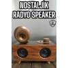 Bluetooth Hoparlör Ahşap Klasik Retro Gramofon Bluetooth Müzik Kutusu