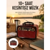 Bluetooth Hoparlör Ahşap Renk Vintage Işıklı Nostaljik Radyo Fm Ahşap Görünümlü Yeni Nesil