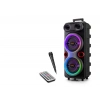Bluetooth Karaoke Hoparlör Fm 2 X 8 Led’li Mikrofonlu Kumandalı 25.5 X 21 X 61 Cm - Siyah QS84