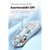 Bluetooth Usb Çift Modlu Sessiz Mouse, Şeffaf Mıknatıslı Kapaklı, Type-c Şarjlı, Dpı Ayarlı, Kablosuz 10m Çekim Mesafeli, Masaüstü Kısayol Tuşlu, Taşınabilir Şarjlı Mouse Siyah