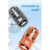 Bluetooth Usb Çift Modlu Sessiz Mouse, Şeffaf Mıknatıslı Kapaklı, Type-c Şarjlı, Dpı Ayarlı, Kablosuz 10m Çekim Mesafeli, Masaüstü Kısayol Tuşlu, Taşınabilir Şarjlı Mouse Turuncu