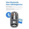 Bluetooth Usb Çift Modlu Sessiz Mouse, Şeffaf Mıknatıslı Kapaklı, Type-c Şarjlı, Dpı Ayarlı, Kablosuz 10m Çekim Mesafeli, Masaüstü Kısayol Tuşlu, Taşınabilir Şarjlı Mouse Turuncu
