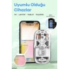 Bluetooth Usb Çift Modlu Sessiz Mouse, Şeffaf Mıknatıslı Kapaklı, Type-c Şarjlı, Dpı Ayarlı, Kablosuz 10m Çekim Mesafeli, Masaüstü Kısayol Tuşlu, Taşınabilir Şarjlı Mouse Beyaz