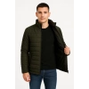 Bomber Mont Ceket – Su İtici Kumaş, Kapitone Astarlı, Fermuarlı, Kışlık - Haki -