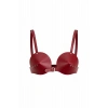 Bordo Göğüs Harness Konik Kaplı Deri Büstiyer - Brf250