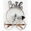 Bride Yazılı Taç ve Bride To Be Yazılı Gözlük Seti Gümüş Renk