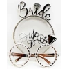 Bride Yazılı Taç ve Bride To Be Yazılı Gözlük Seti Gümüş Renk
