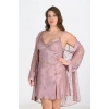 Büyük Beden 2li Vizon Sabahlık Takımı Bigsize 6205