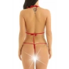 Büyük Beden Mikro Bikini Kırmızı Fantezi İç Çamaşırı Takımı