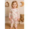 Büyük Çiçek Desenli Kız Bebek Eşofman Takımı %100 Pamuk