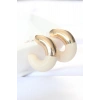 Ccb Krem Gold Çift Renk Küpe 5886