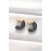 Ccb Siyah Gold Çift Renk Küpe 5886