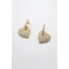 Çelik Kalp Küpe - Altın