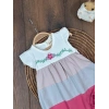 Çiçek Askılı Külotlu 2li Kız Bebek Elbise