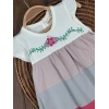 Çiçek Askılı Külotlu 2li Kız Bebek Elbise