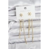Çiçek Model Gold Pirinç Sallantılı Kadın Küpe - TJ-BKP11465