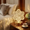 Çiçek Model Kristal LED Masa Lambası – Dokunmatik, 3 Renk Işık Modlu, Şarjlı Mini Dekoratif Gece Lambası (4887)