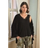 Çiçek Yaprak Ve Etnik Desenli Dantelli 3lü Pijama Takımı