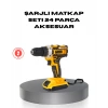 Çift Bataryalı Darbeli Şarjlı Matkap Seti – Metal Dişli 24 Parça Aksesuar Ve Led Işıklı