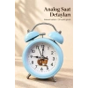 Çift Çanlı Analog Çalar Saat Dekoratif Masa Saati