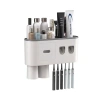 Çift Dispenserli Diş Macunu Sıkacağı 6 Fırçalık Bardaklı Banyo Organizer