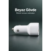 Çift Portlu Beyaz Oto Şarj Adaptörü