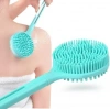 Çift Taraflı Silikon Uzun Saplı  Banyo Fırçası CM-331 (4887)