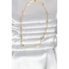 CM 14K Gold Renk Burgu Zincirli Damla Topçuk Model 45 cm Kadın Kolye - TJ-BKO11001