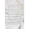 CM 14K Gold Renk Kalp Zincirli 60 cm Kadın Kolye - TJ-BKO10953
