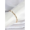 CM 14K Gold Renk Zincir Kalın Yassı Ezme Burgu Model Kadın Bileklik - TJ-BB8301