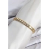 CM Kalın Yılan Model Zirkon Taşlı VIP Seri Gold Renk Pirinç Kadın Bileklik TJ-BB8612