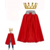 Çocuk Kral Pelerini 90 cm ve Altın Renk Kral Taç Seti (4887)