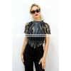 Crop Büstiyer Harness, Deri Göğüs Harness, Gömlek Üzeri Harness - Brf1257