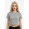 Crop Kısakollu Body Gri Renk