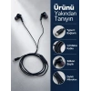 Dahili Mikrofonlu Type C Kablolu Kulaklık Siyah Gövde