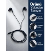 Dahili Mikrofonlu Type C Kablolu Kulaklık Siyah Gövde