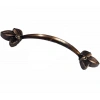 Dekoratif Zamak Yaprak Kulp - 96mm, Eskitme, 1 Adet
