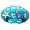 Deniz Temalı Balıklı Deniz Atlı Deniz Yıldızlı Welcome Yazılı El Yapımı Kapı Süsü