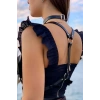Deri Choker Ve Kemer Harness Takım - Brf632