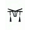Deri İç Giyim Püsküllü Tanga Harness - Brf439