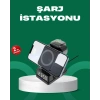 Dijital Saatli Kablosuz Şarj İstasyonu – 3’ü 1 Arada Apple Uyumlu Hızlı Şarj Ve Led Ekran