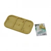 DİKDÖRTGEN 3 BÖLMELİ=2+1 AHŞAP BAMBU SERVİS SUNUM TEPSİ - TAHTASI 25 X 14 X 1.4CM (4887)