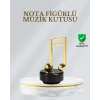 Dönen Nota Figürlü Müzik Box Işıltılı Dekoratif Tasarım
