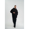Double Oversize Kapşonlu Nakışlı SweatShirt - Siyah