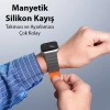Dux Ducıs Apple Watch 42/44/45mm İçin Manyetik Zincir Versiyon Pu Deri Kayış Kordon