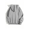 Düz Kapüşonlu Sweat - Boyalı Gri -